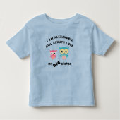 Uil hou altijd van mijn grote zus kinder shirts (Voorkant)
