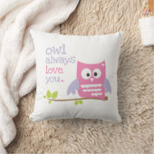 " uil houdt altijd van je " roze en paarse vleugel kussen (Deken)