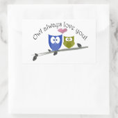 Uil houdt altijd van je, schattige Uilen Art Rechthoekige Sticker (Tas)