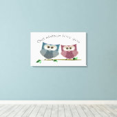 Uil houdt altijd van je, Schattigee Uilen Canvas P Afdruk (Insitu (Houten vloer))