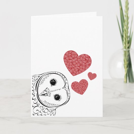 Uil houdt altijd van je Valentijn Bedankkaart (Voorkant)