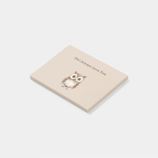 Uil houdt altijd van jou post-it® notes (Schuin)