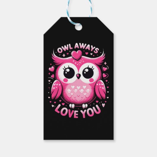 Uil houdt altijd van jou - Valentijnsdag Cadeaulabel (Voorkant)