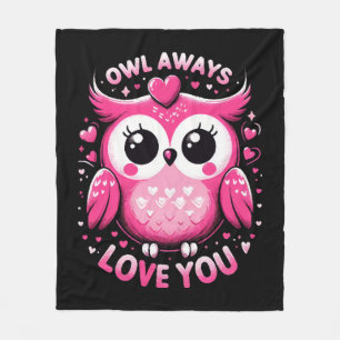 Uil houdt altijd van jou - Valentijnsdag Fleece Deken