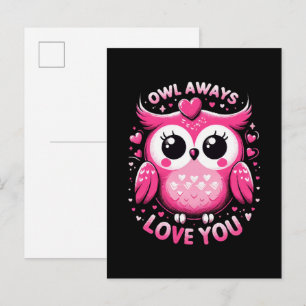 Uil houdt altijd van jou - Valentijnsdag Uitnodiging Briefkaart
