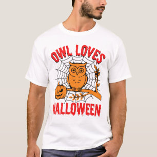 Uil houdt van Halloween Griezelige Vintage Vector T-shirt