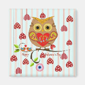 Uil houdt van je Valentijn ontwerp Magneet (Voorkant)