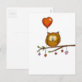 Uil houdt van je - Valentijnsdag cadeau Feestdagenkaart (Voorkant / Achterkant)