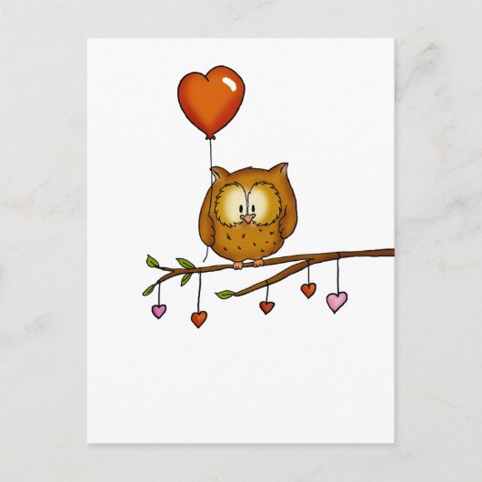 Uil houdt van je - Valentijnsdag cadeau Feestdagenkaart (Voorkant)