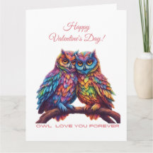Uil houdt van je voor altijd-Kleurrijke Uilen-Vale