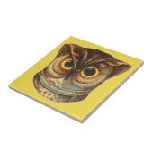  uil illustratie advertentie geel tegeltje (Zijkant)