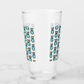 Uil illustratie in blauw glas (Links)