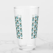 Uil illustratie in blauw glas (Rechts)
