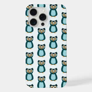 Uil illustratie in blauw iPhone 15 pro max case