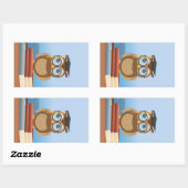 Uil illustratie rechthoekige sticker (Vel)