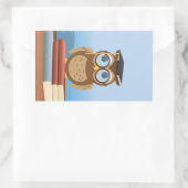 Uil illustratie rechthoekige sticker (Tas)