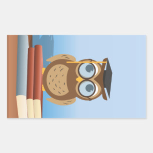 Uil illustratie rechthoekige sticker