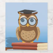 Uil illustratie wijn etiket (Enkel label)