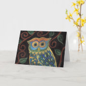 Uil in bloei-Begroetende Kaart (Gele Bloem)