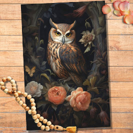 Uil in bloemen 1 Decoupage papier