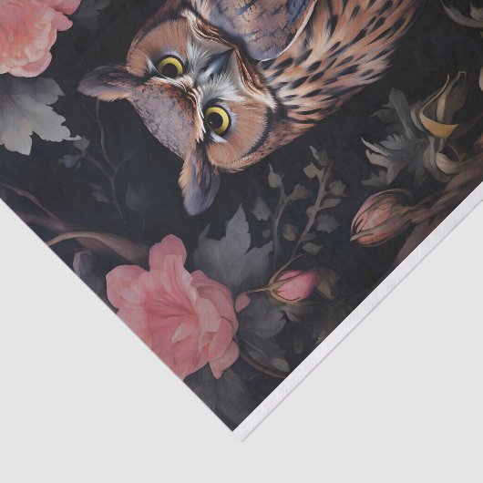 Uil in bloemen 2 Decoupage papier (Detail)