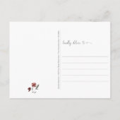 Uil in bloemenkrans denkend aan jou briefkaart (Achterkant)