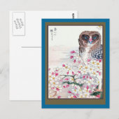 Uil in de kersenboom briefkaart (Voorkant / Achterkant)