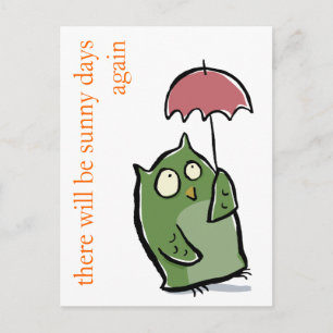 uil in de regen - schrijf je eigen tekst briefkaart