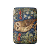 Uil in de tuin William Morris stijl Badmat (Voorkant Verticaal)