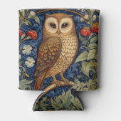 Uil in de tuin William Morris stijl Blikjeskoeler (Voorkant)
