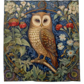 Uil in de tuin William Morris stijl Douchegordijn (Voorkant)