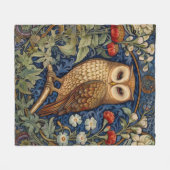 Uil in de tuin William Morris stijl Fleece Deken (Voorkant (Horizontaal))