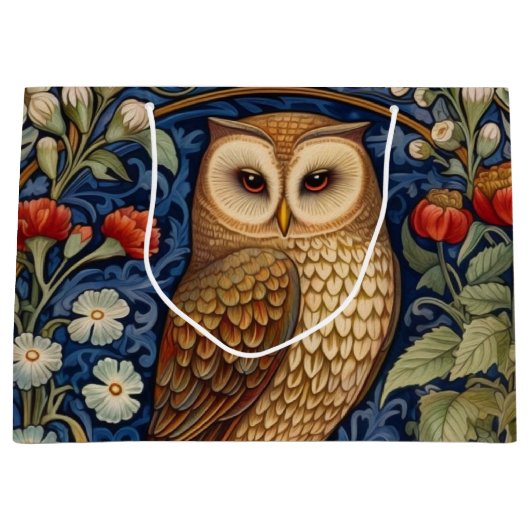 Uil in de tuin William Morris stijl Groot Cadeauzakje (Voorkant)