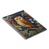 Uil in de tuin William Morris stijl Notitieboek (Rechterzijde)