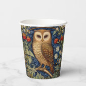Uil in de tuin William Morris stijl Papieren Bekers (Achterkant)