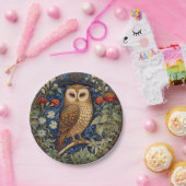 Uil in de tuin William Morris stijl Papieren Bordje (Feest)