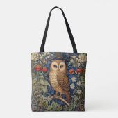 Uil in de tuin William Morris stijl Tote Bag (Achterkant)