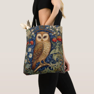 Uil in de tuin William Morris stijl Tote Bag