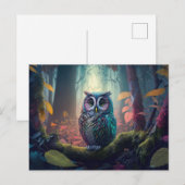 Uil in een bos briefkaart (Voorkant / Achterkant)
