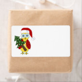 Uil in een kerstmuts met kerstboom etiket (Insitu)