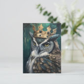 Uil in een kroon briefkaart (Staand voorkant)
