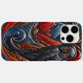 Uil in een levendig, gestileerd berglandschap Case-Mate iPhone case (Achterkant (horizontaal))