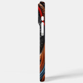 Uil in een levendig, gestileerd berglandschap Case-Mate iPhone case (Achterkant / Links)