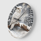 Uil in een winter wonderland. grote klok (Hoek)