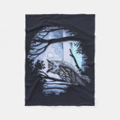 Uil in Forest Clearing Fleece Deken (Voorkant)