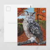 Uil in herfstbos fijnkunst briefkaart (Voorkant / Achterkant)