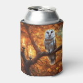Uil in herfstkleuren koozie (Blikje Voorkant)