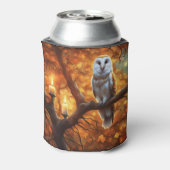 Uil in herfstkleuren koozie (Blikje Achterkant)