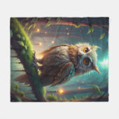 Uil in het bos fleece deken (Voorkant (Horizontaal))