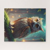 Uil in het bos legpuzzel (Horizontaal)